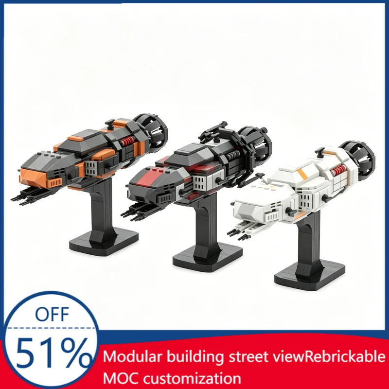 1549PCS 3PCS Sci Fi Space Ship Bundle Model Custom Creative Building Blocks DIY Assembly Educational Toy Birthday Gift For Kids