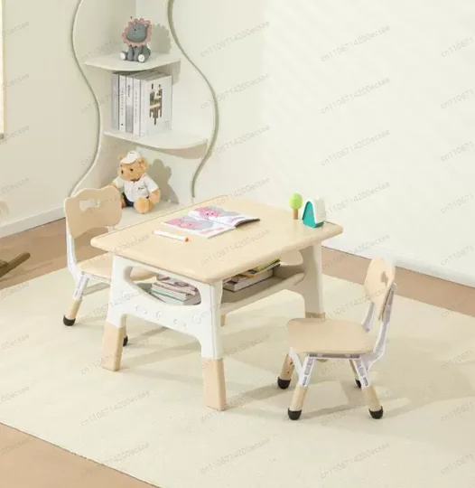 Children's Early Education Set Tables and Chairs Can Lift Tables Graffiti Painting Multi-functional Storage Learning Table
