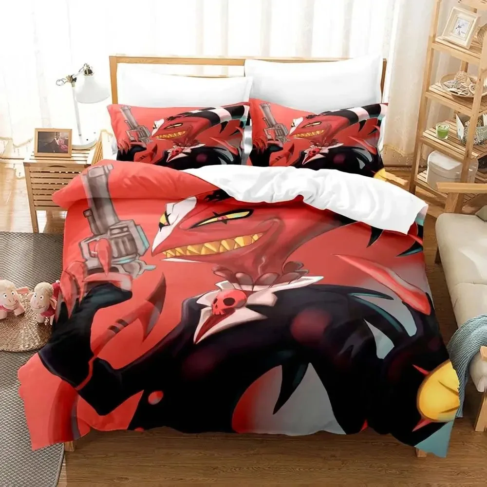 Helluva Boss Striker Cover Sets,Anime Duvet Bed Linen set,3d Bedding Set, 3-Piece1 Bed Cover,King Size