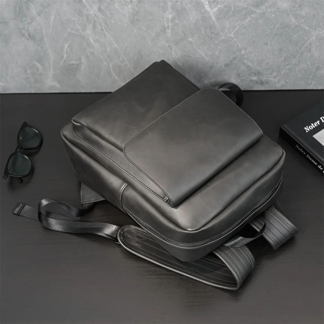 Backpack for Men PU Leather Bagpack Large Laptop Backpacks Male Mochilas Schoolbag For Teenagers Boys