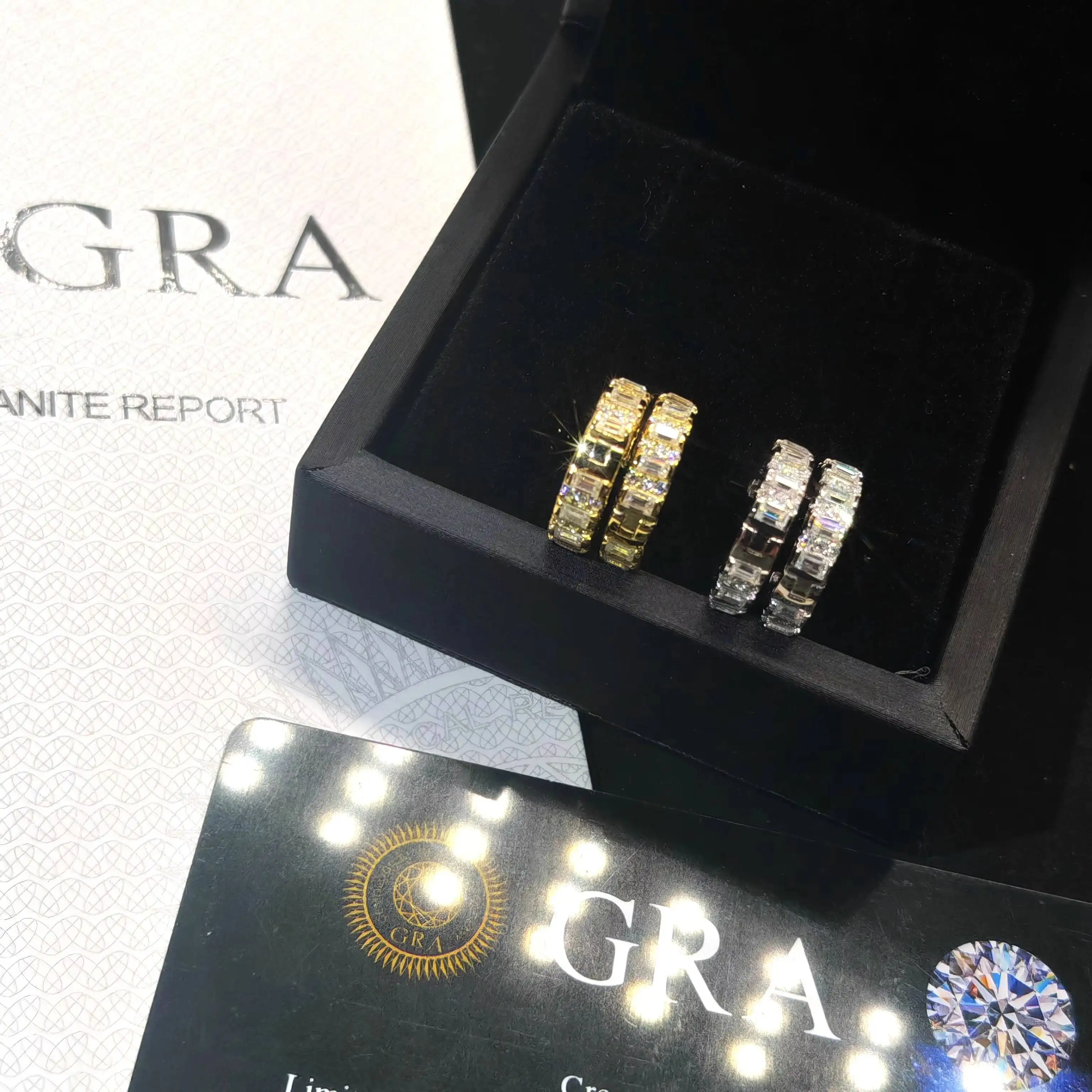 Yingtuo Jewelry Miami Moissanite Hoop Earring Gold Plated 925 Sterling Silver Iced Out VVS Moissanite Earrings for Men