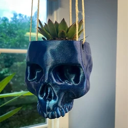 Hanging Skull Planter Small Hanging Pot Halloween Decor Succulent Planter Trailing Succulent Planter