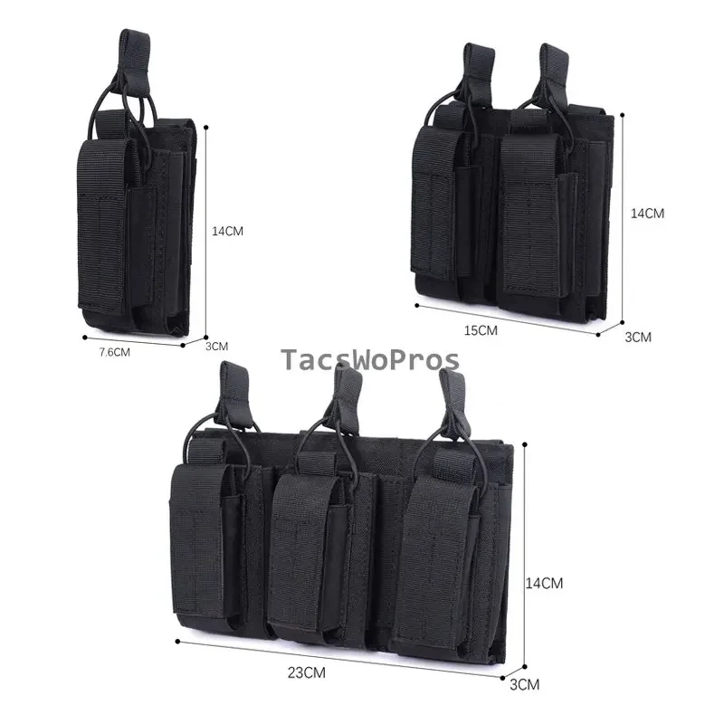 2 Layer Tactical Triple Magazine Pouches Nylon Hunting Shooting Molle Single Double Pouhces Combat Mag Case for M4 M14 M16 AK AR