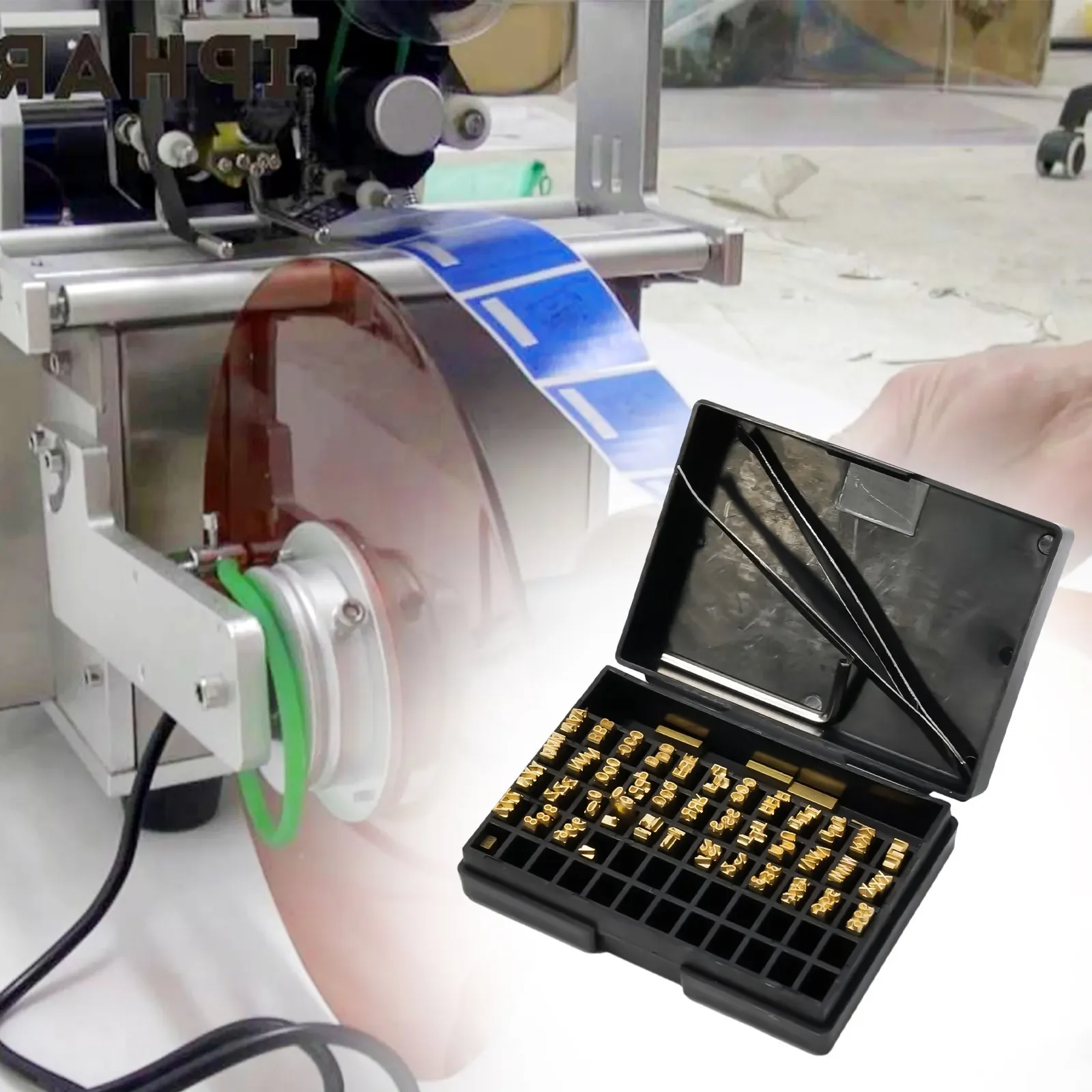 Imagem -05 - Hot Stamp Copper Letters Thermal Ribbon Printing Font Coding Machine Word Grain para Print Production Date Lote 2x3x15 mm 120 Pcs