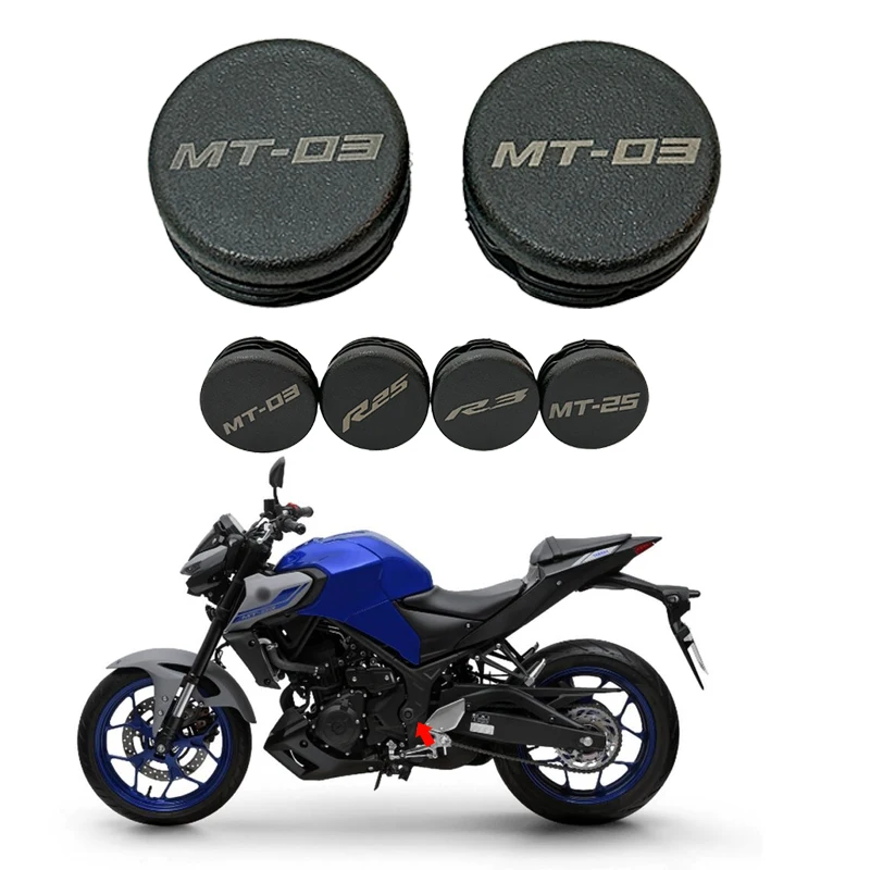 2PCS Frame End Caps Frame Hole Cover Caps Plug Decorative For YAMAHA MT03 MT25 MT-03 MT-25 YZF R25 R3 YZFR25 YZFR3 2014-2024