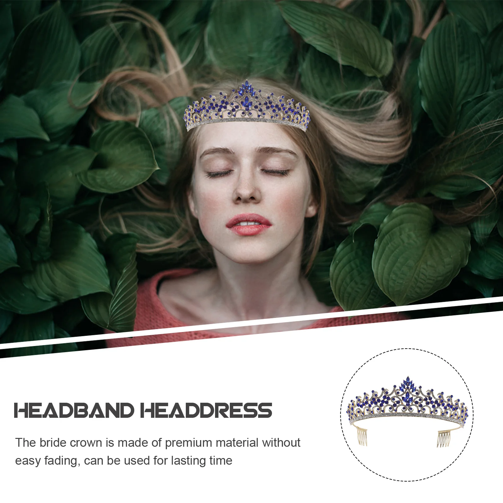 

Delicate Wedding Crown Rhinestone Bride Tiara Lightweight Bridal Headpiece for Wedding Anniversary Birthday Prom