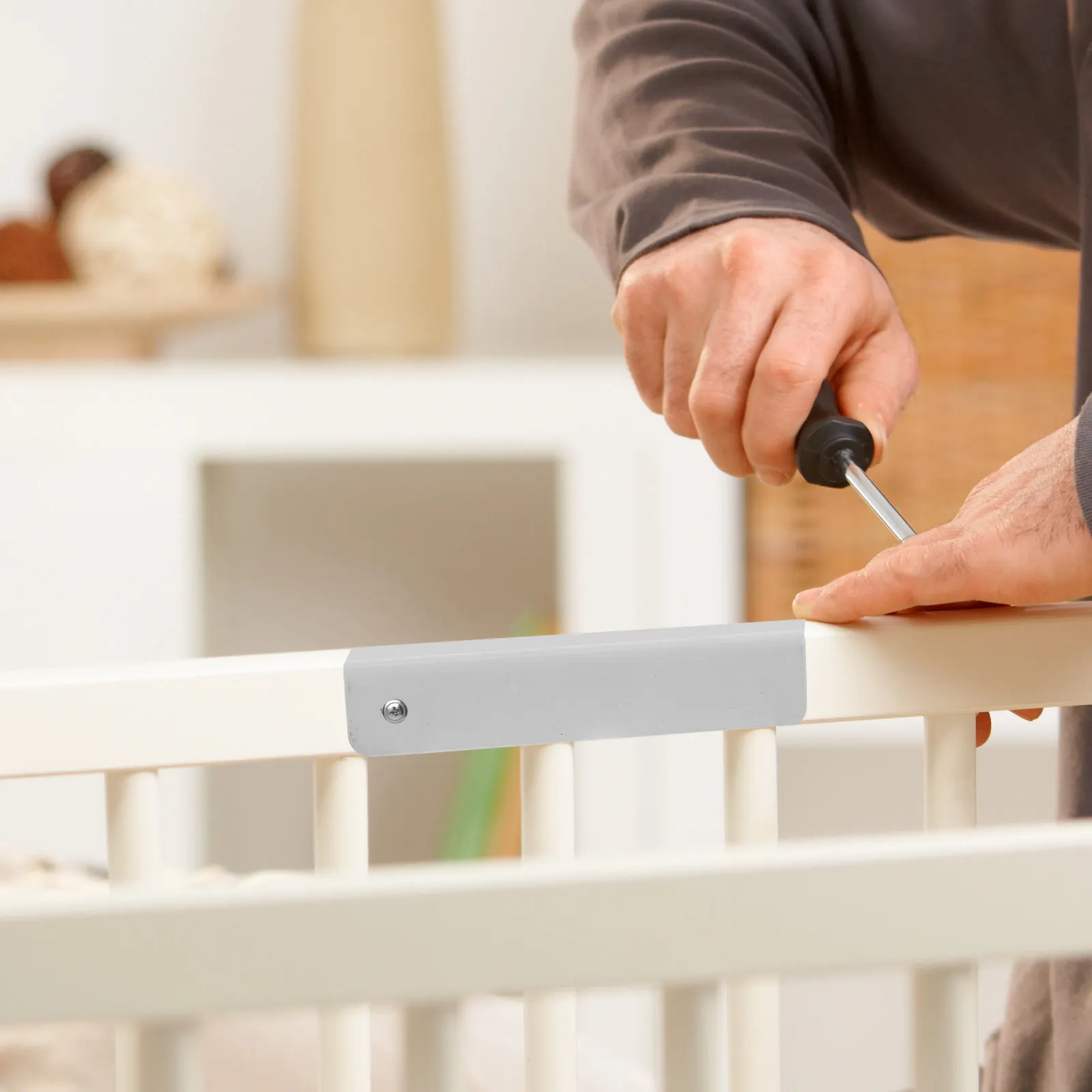 

4Pcs Baby Gate Hardware U-Shaped Reinforcement Safety Door Stable Pet Gate Replacement Parts Stair Fence Fittings