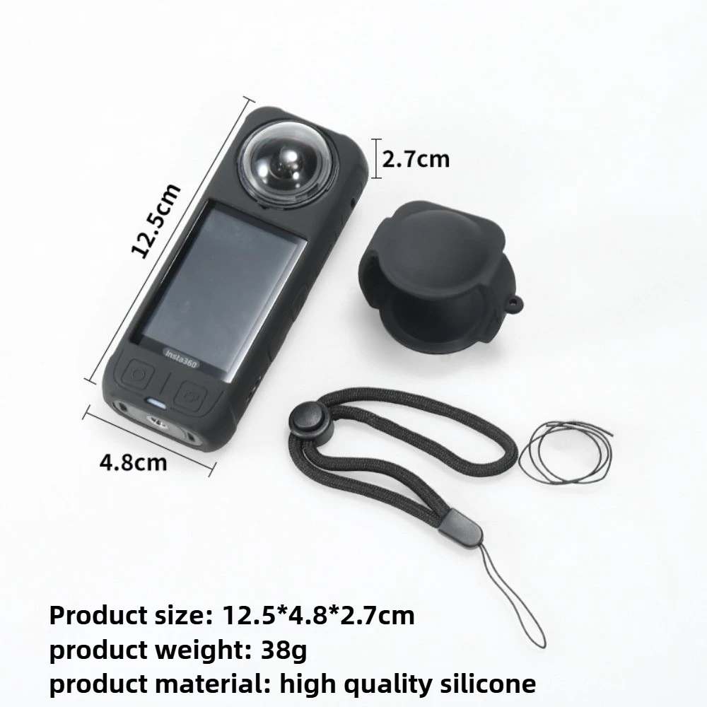 

Protective Silicone Case And Anti - Scratch Lens Protector Set For Insta360 X4 Action Camera