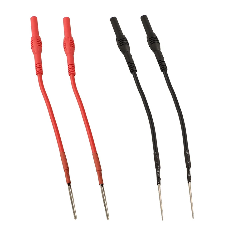 4pcs Test Probes For 4mm Needle Probes Banana Test Leads 25V/10A Silicone Rubber Spoon Back Probes Power Tools Test Probes