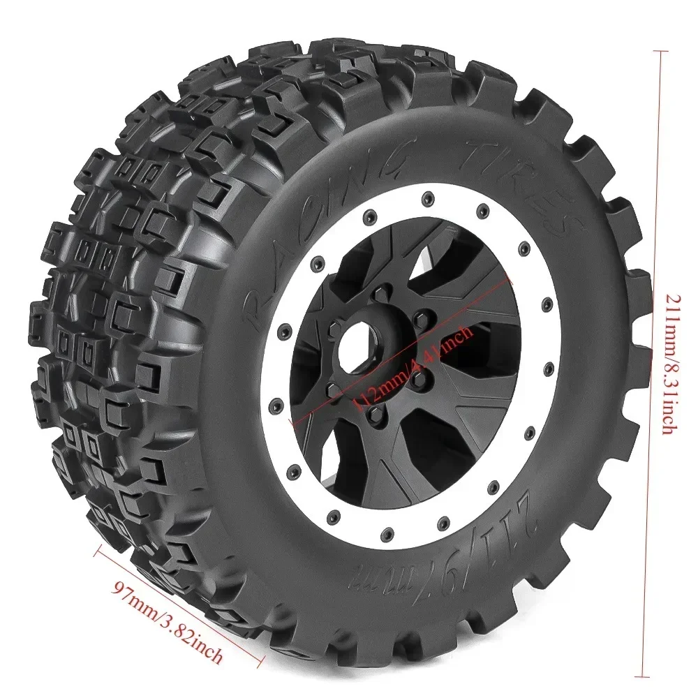 

2pcs 211mm 1/5 buggy Tire Tyre for Arrma 1/5 Kartun 8S Outcast 8S for Trxs 1/5 X-MAXX RC Car