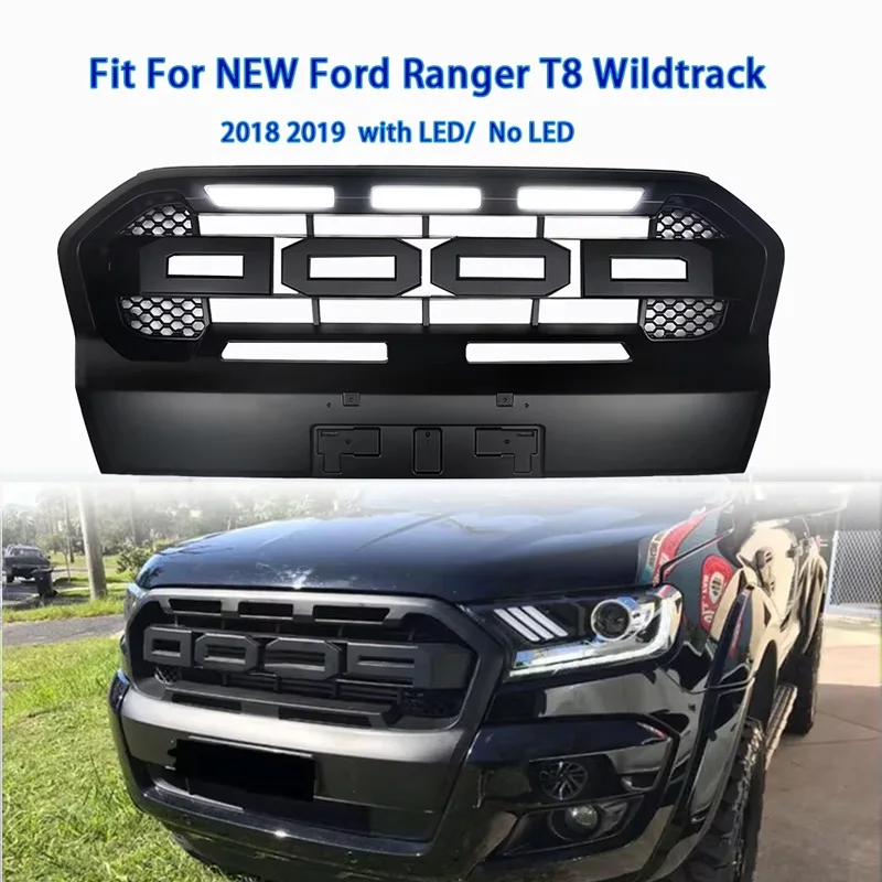 For Ranger T8  MK3 WILDTRAK Pickup Trucks 2018-2019 For Ranger Front Grill Front Racing Grills Bumper Grilles car accesorios