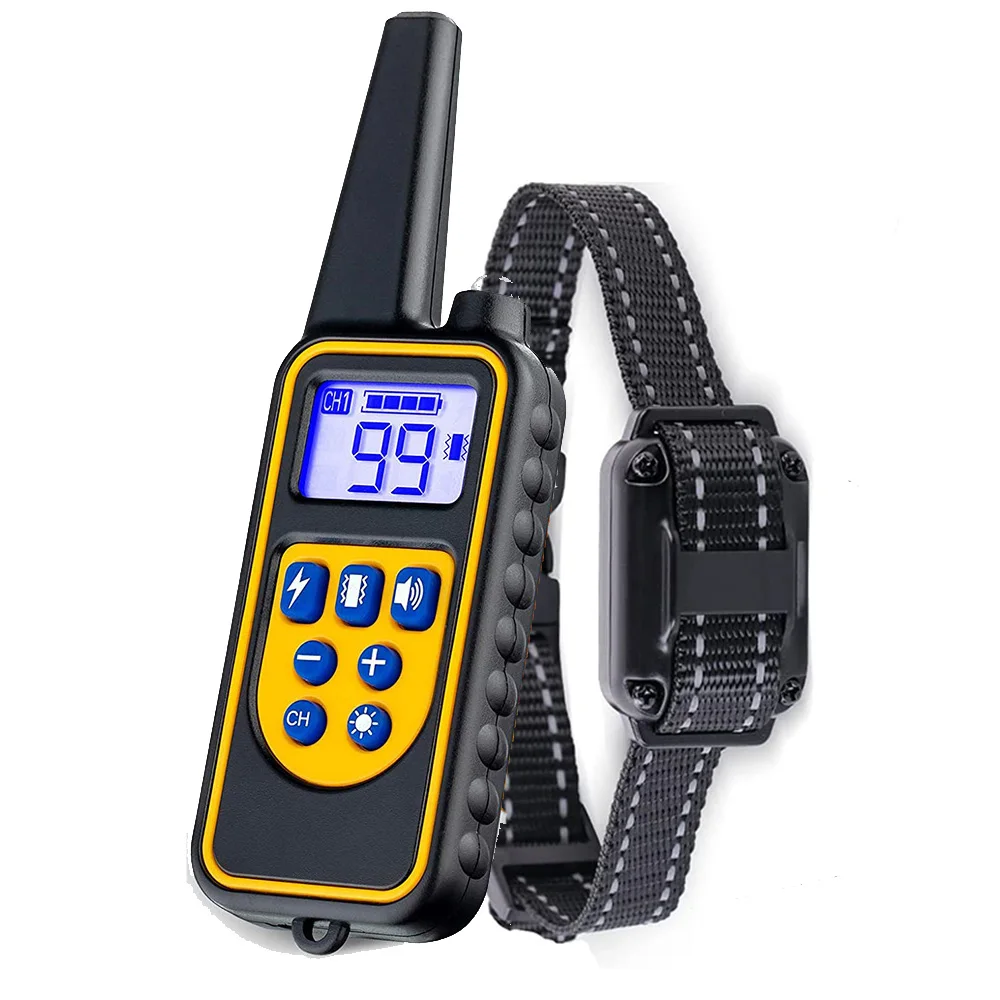 800 m elektrisches Hundetrainingshalsband, abnehmbare Rinde, wiederaufladbar, Anti-Bell-Schock-Vibration, reflektierendes Halsband für alle Hunde und Haustiere