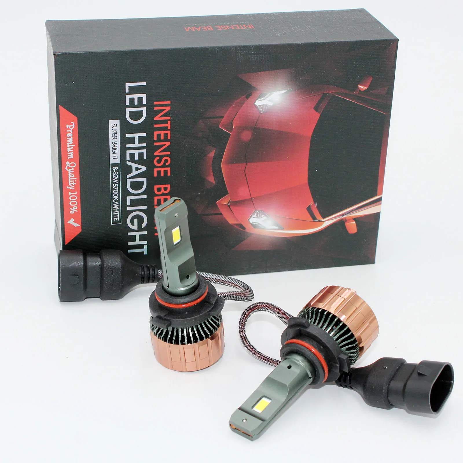 

2X 160W LED Headlight Bulbs Kit HB3 9005 HB4 9006 HIR2 9012 16000lm High Low Dual Beam 6000K Super Bright White