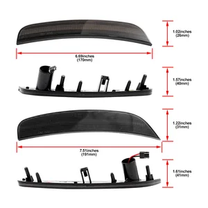 Vorder- und hintere Stoßstangen Lampe, Seitenmarker, Schilderzeichenanzeige, Reflektorrauchlichter, geeignet für Fiat 500 Sport 2012-2017 500E 2013-2019, 4pcs 10 Hauptverkauf Fiat Light 500 - №9