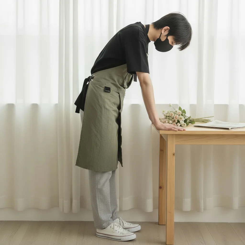 기름 방지 웨이터 작업 앞치마 주머니 포함 카페 미용실 네일샵 앞치마 방오 크로스백 여성용 주방 요리 베이킹 앞치마