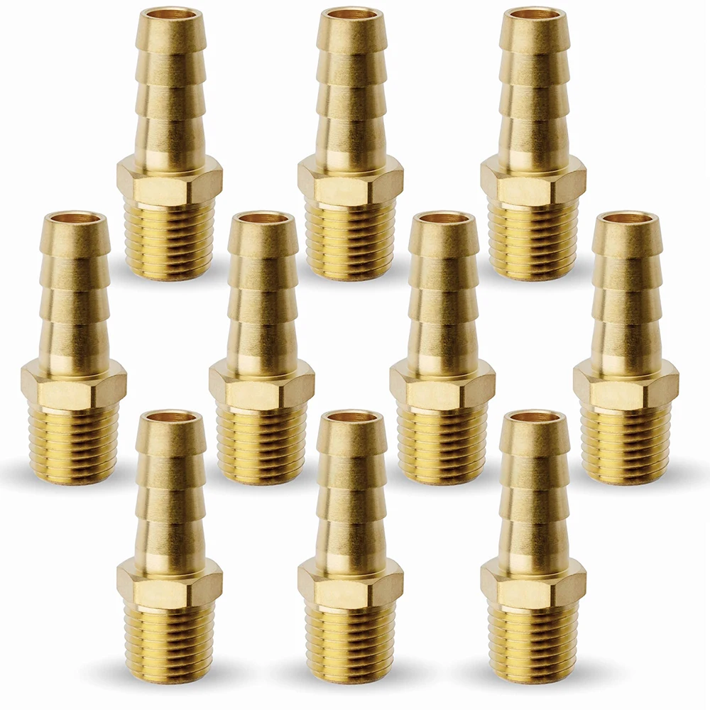 BSP Brass Male Thread Barb Tail Pipe Fitting Copper Joint Hose Connector Coupler Adaptor 1/8
