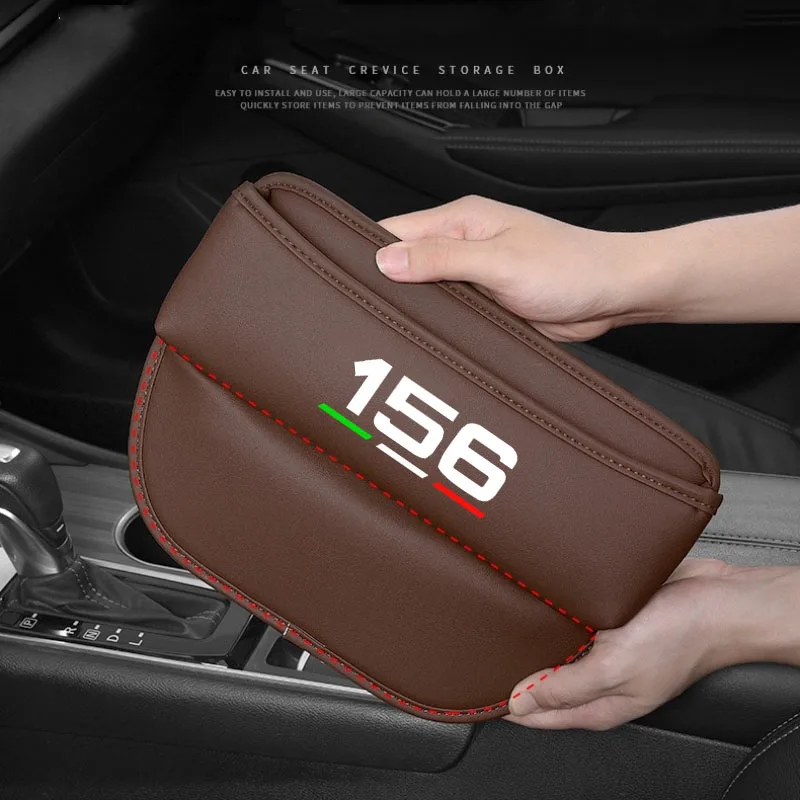 Car Seat Organizer Leather Crevice Storage Box for Alfa Romeo 156 Auto Accessories