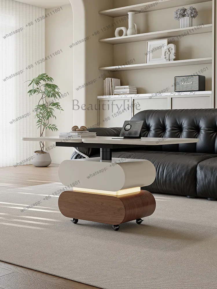 

Simple and modern liftable mobile with wheels, folding sofa edge in living room