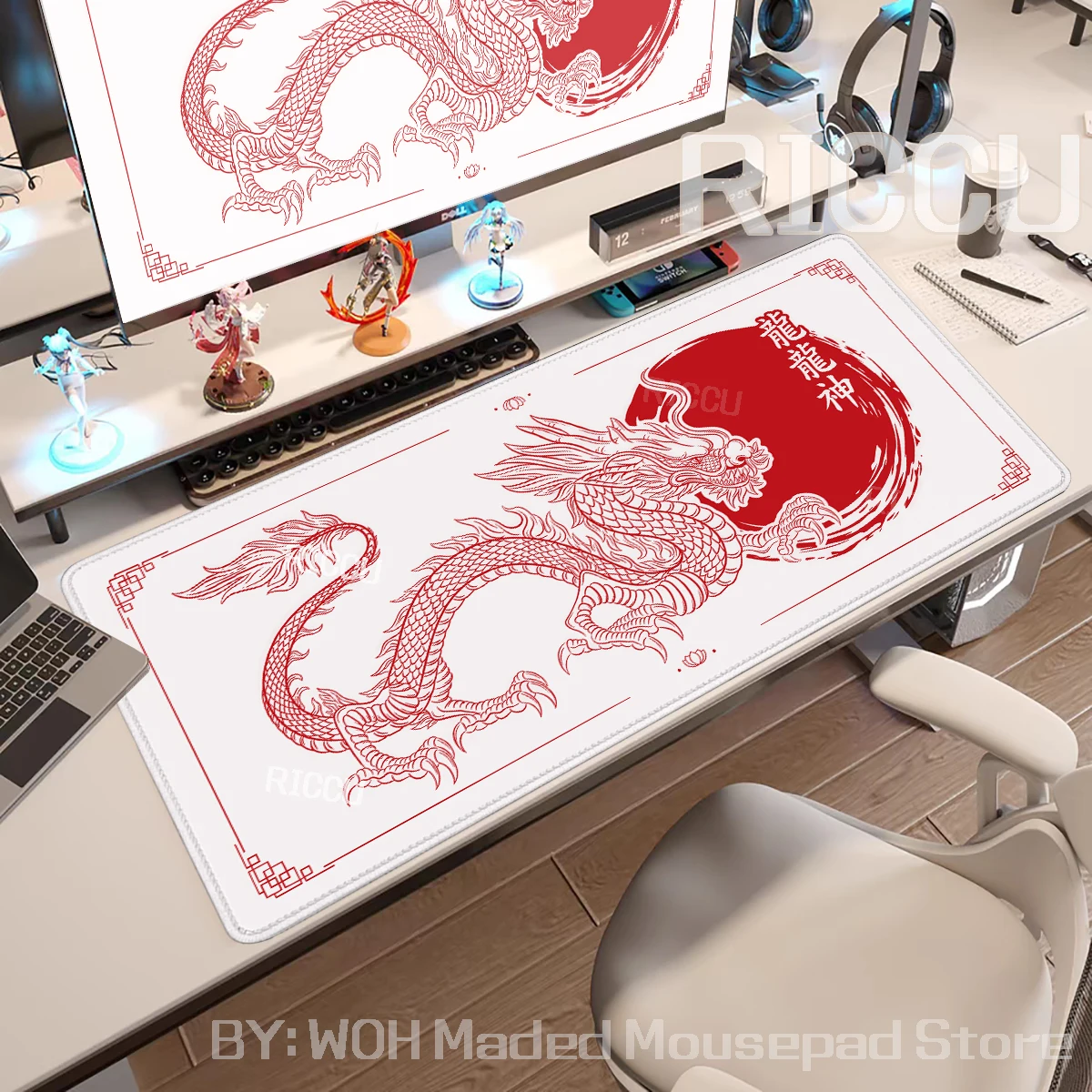 

Dragon Large Gaming Mousepad XXL Keyboard Gamer Accessories Mouse Pad E-Sports Extended Desk Mat 900x400 700X300 HD Mouse Mats