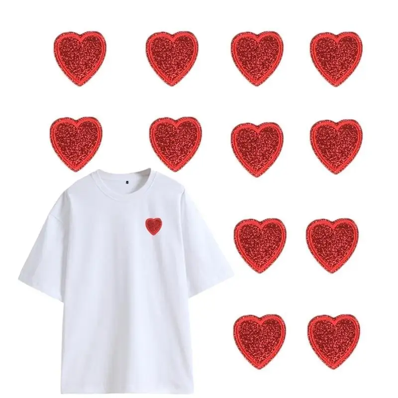 39BD Sequins Heart Artistic Applique for Clothes Hat Sewing Patches DIY Scarf