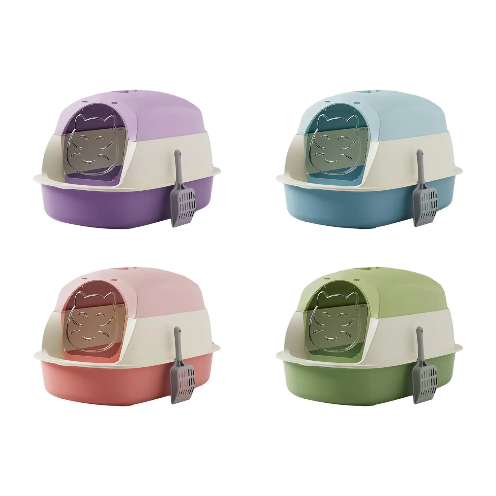 

Hooded Cat Litter Box Fully Enclosed Cat Toilet Portable Anti Splashing with Door Pet Litter Box Sandbox Hooded Cat Litter Tray