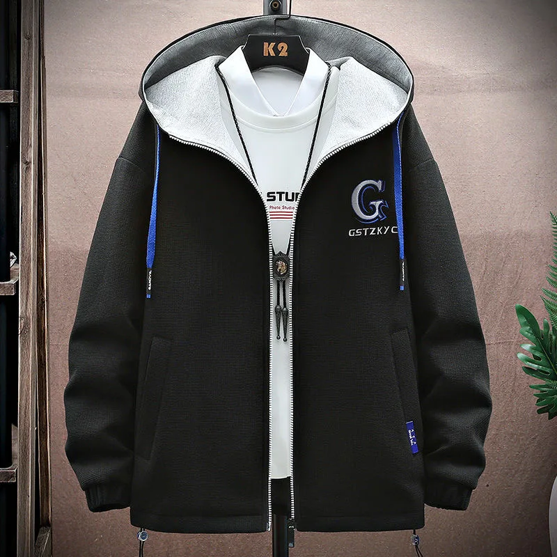 2024 Autumn/Winter New Fashion Large Size Sports Hooded Coat Men's Casual Loose Comfortable Windproof High Quality Jacket M-4XL