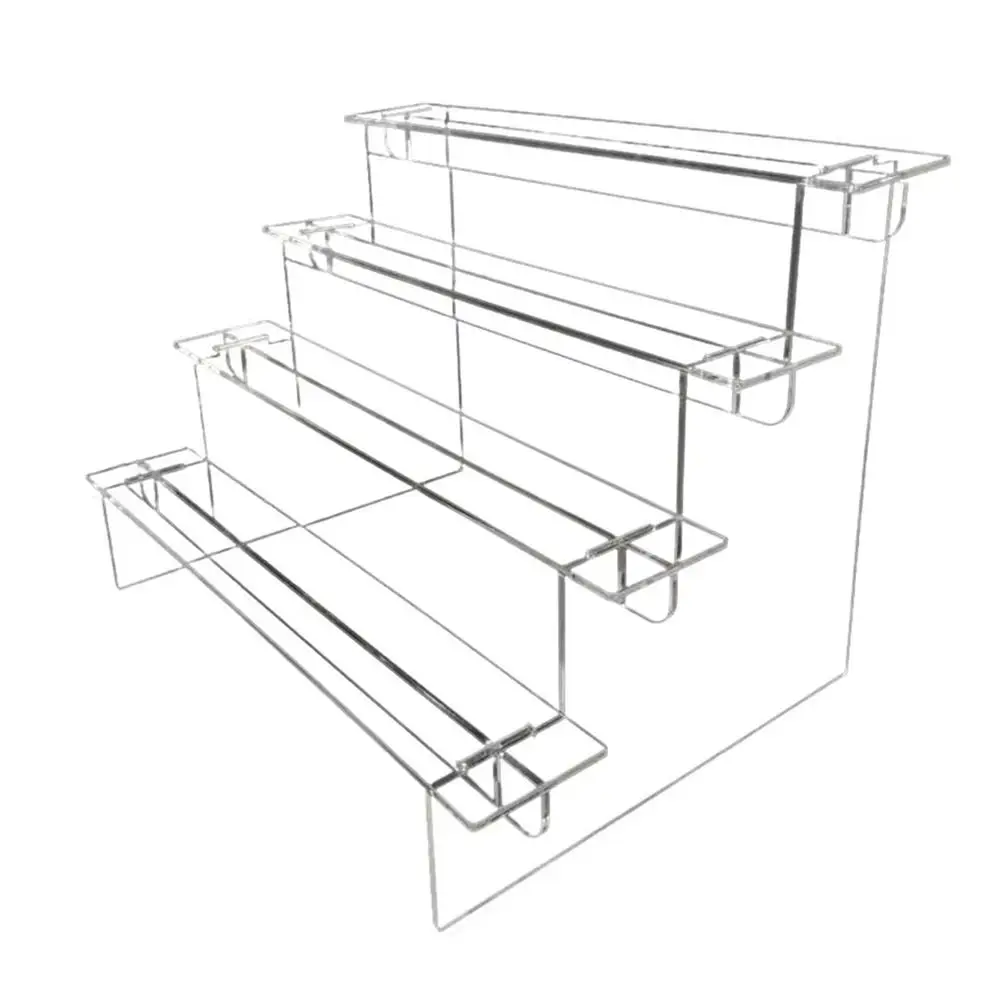 1Sets Acrylic Ladder Display Stand Durable Home Organizer Transparent Storage Rack Adjustable Computer Monitor Model Holder