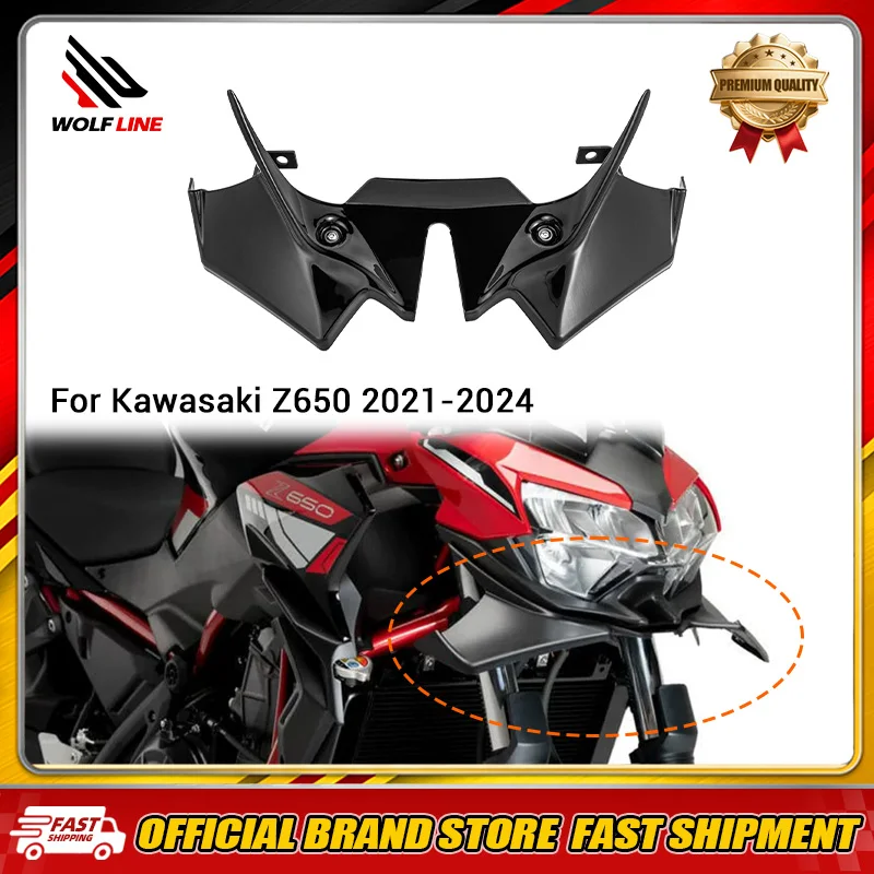 Новый передний нижний спойлер-обтекатель WOLFLINE для мотоцикла Kawasaki Z 650 z650 2021-2024, аэродинамический дефлектор-крыло