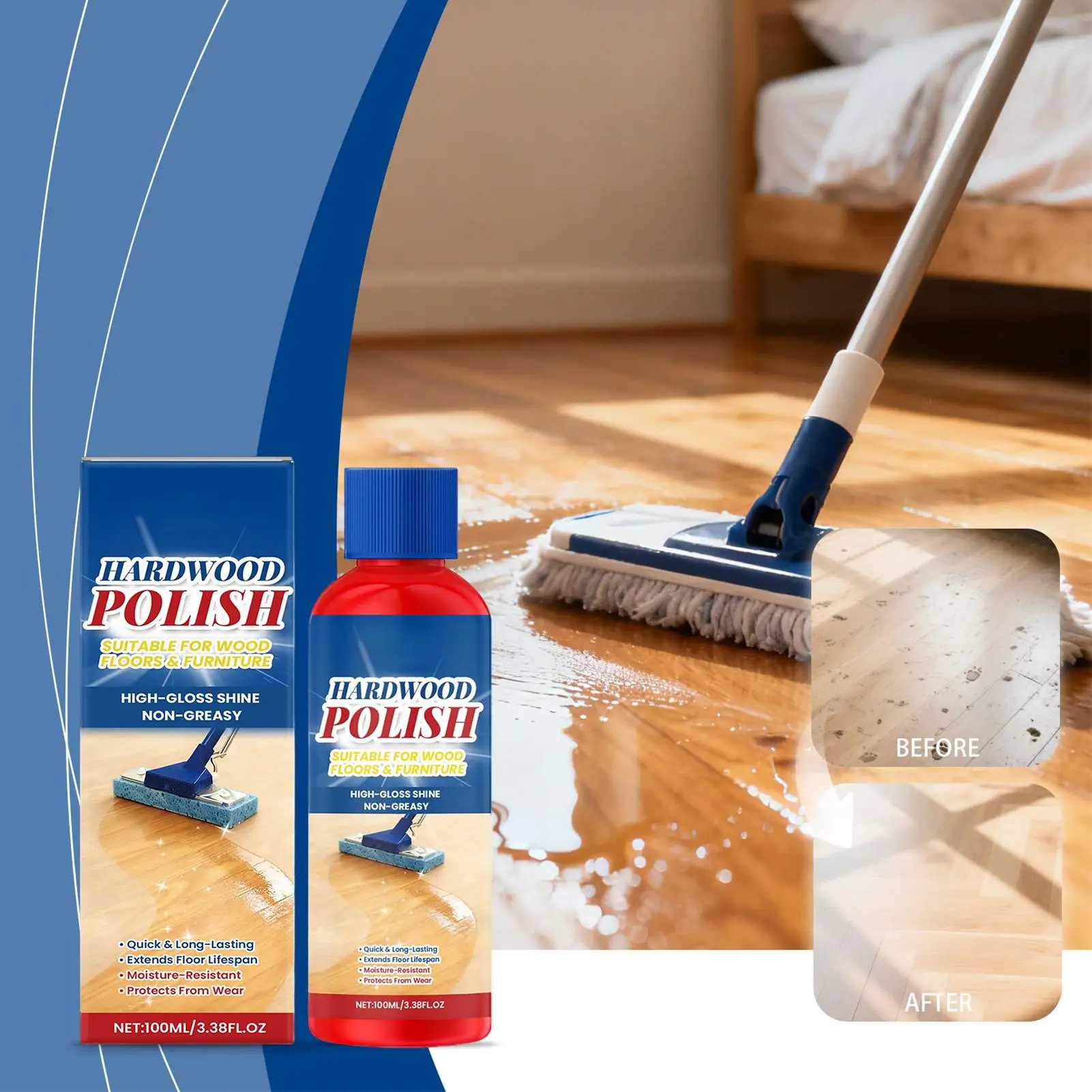 100ml Hardwood Floor Polish Scratch Repair Stain Remover Laminate Wood Floor Shine Polish For Bedroom Entryway Living Room