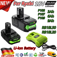 P108 RB18L50 For Ryobi 18V Li-ion Battery For Ryobi One P102 P103 Replacement Battery BPL1820 RB18L20 RB18L40 Cordless Tool