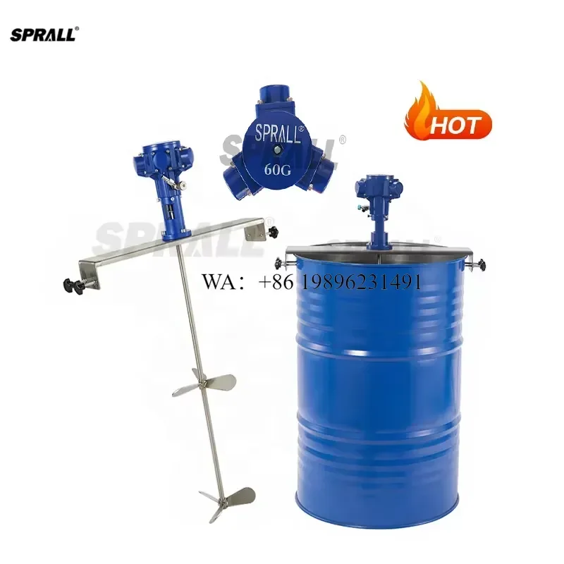 Wmwmnu for SPRALL 60 Gallon Inclined Horizontal Plate Agitator Paint Mixer Color Dishwashing Liquid Soap Emulsions Pneumatic