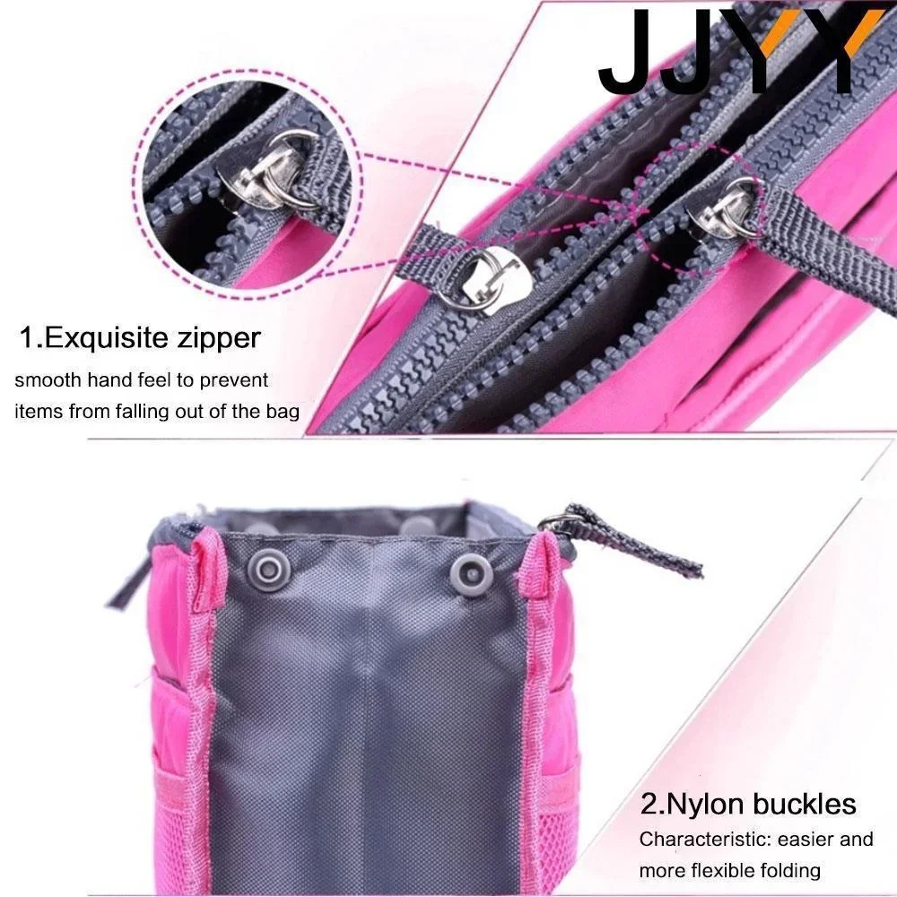 Large Capacity Double Zipper Multifunctional Travel Storage Bag for Makeup Toiletries Organizers Foldable Bifold Travel Handbag