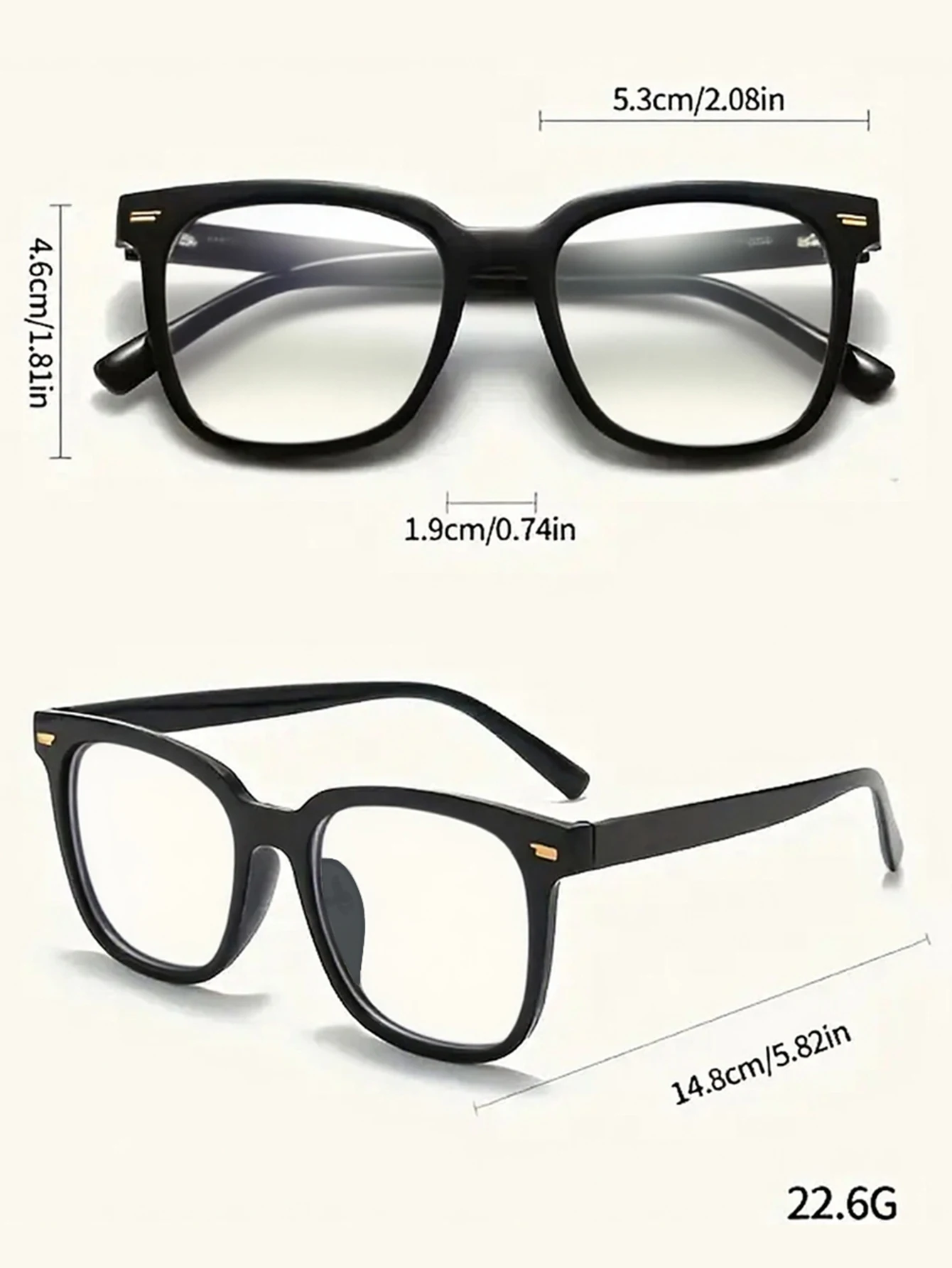 1 Stück modische Damenbrille mit quadratischem Rahmen und Reisnageldekoration, geeignet für den täglichen Gebrauch, im Büro und beim Lesen – Detail 4