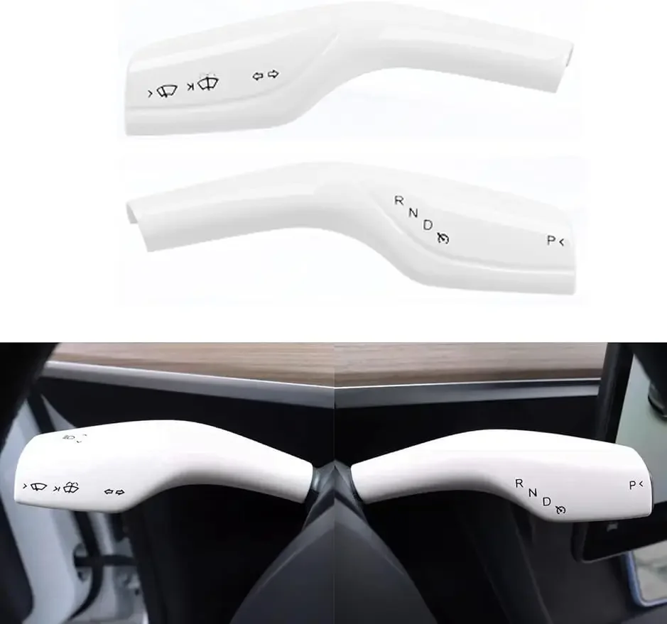 

White Steering Lever Cover Shift Lever Decorative Cover Suitable For Tesla Model 3 Model Y 2017-2023