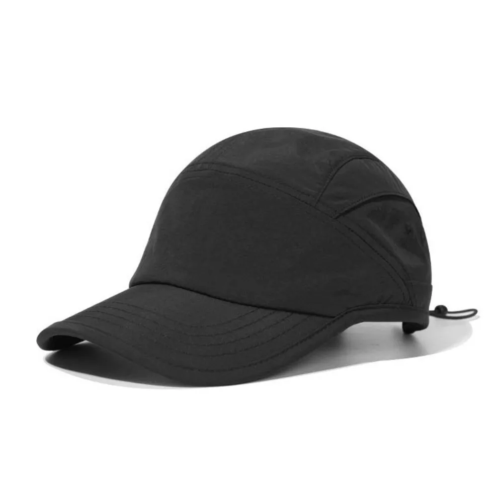 

Men Women Breathable 5-Panel Cap Drawstring Elastic Adjustment Baseball Cap Casual Nylon Quick-dry Hat Outdoor Sports