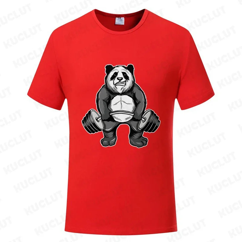 Panda Gym T-Shirts Workout Trainer Print Streetwear Men Women Fashion T Shirt Short Sleeve Clothes Funny Tees Tops Clothing