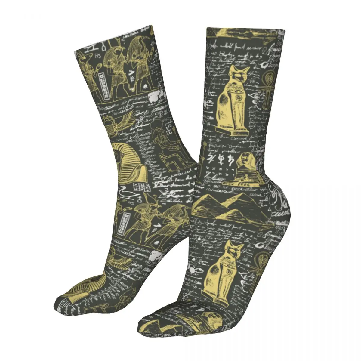Compression Retro Style Ancient Egypt Hieroglyphs Woman Socks 2022 Men Sport Socks