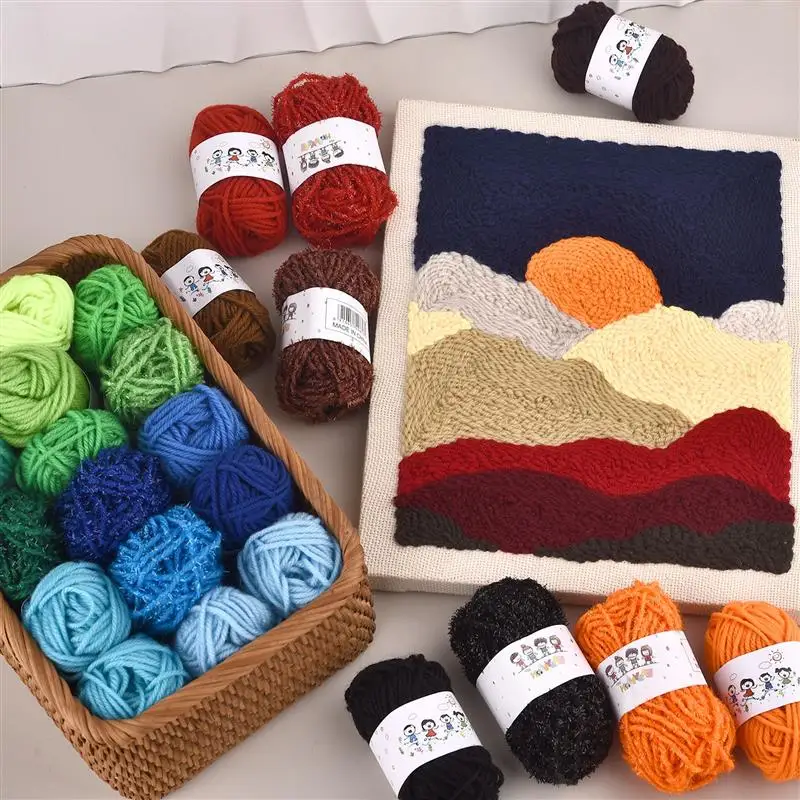 12colors/Set Natural Gold Thread Yarn For Knitting Crocheting Paper Threads DIY Handmade Summer Sunhat Beach Bag Material Craft