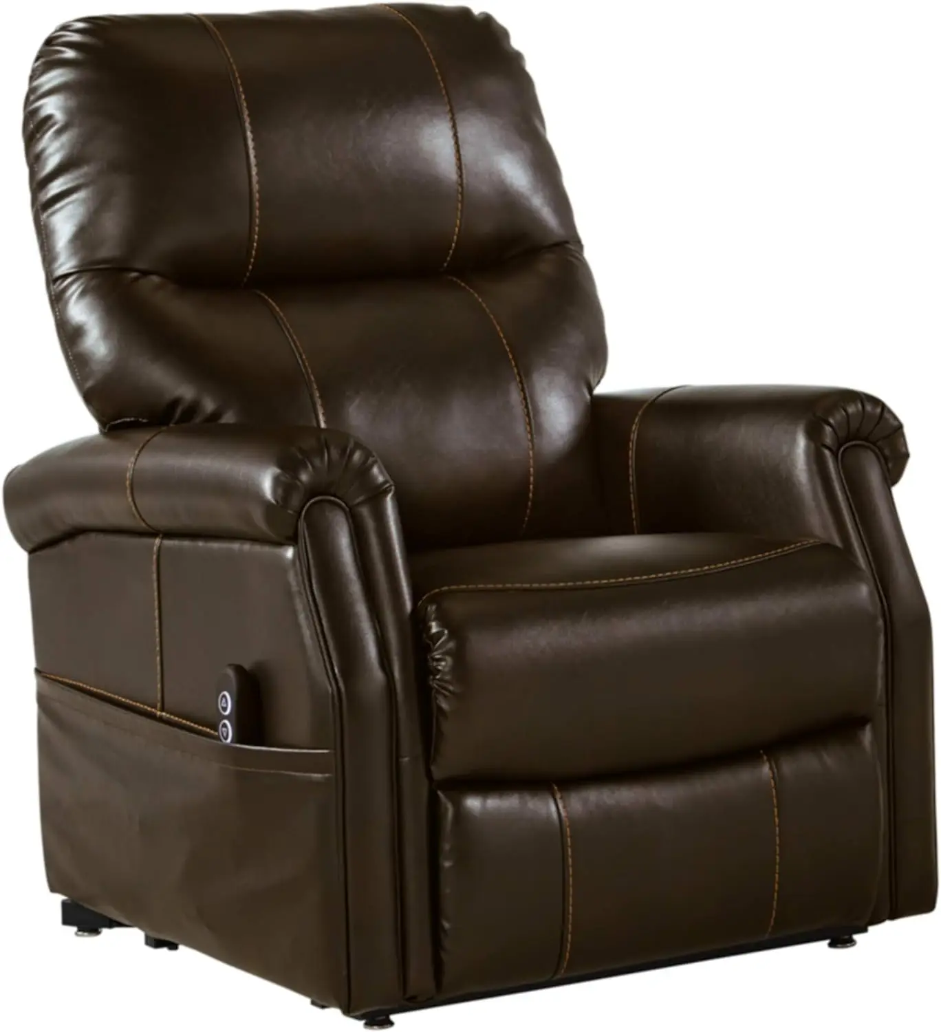 

Signature Design by Ashley Markridge Faux Leather Modern Electric Power Lift Recliner for Elderly, Brown