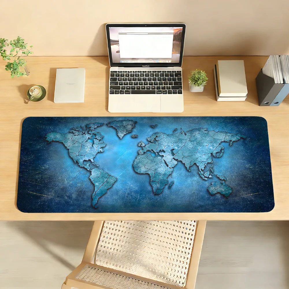 

Коврик для мыши с картой мира, резиновый, нескользящий, для компьютера и ноутбука, для геймеров, декоративный настольный коврик