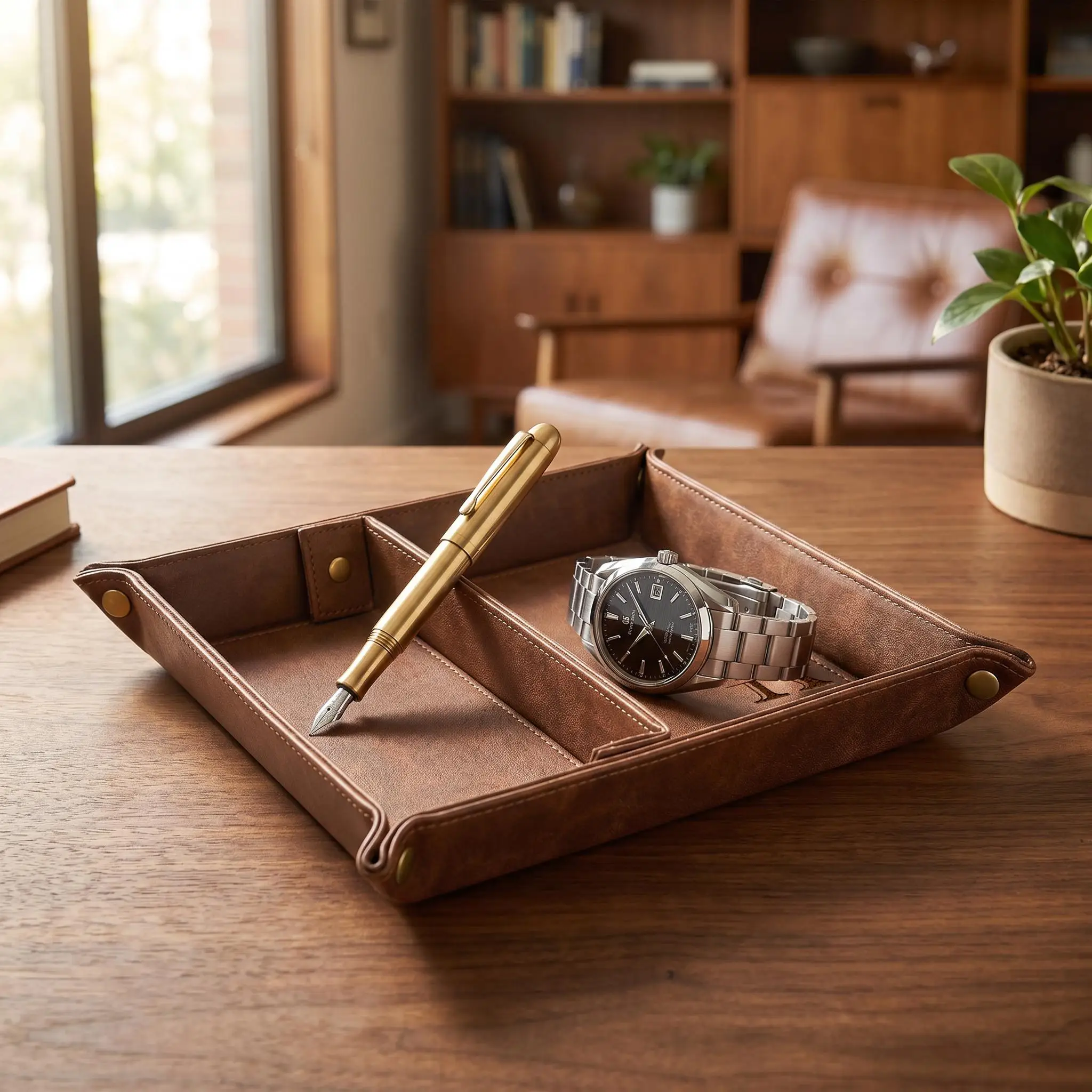 personalized-valet-tray-custom-engraved-pu-leather-catchall-desk-organizer-for-men-dad-husband-grandpa-birthday-christmas-gift