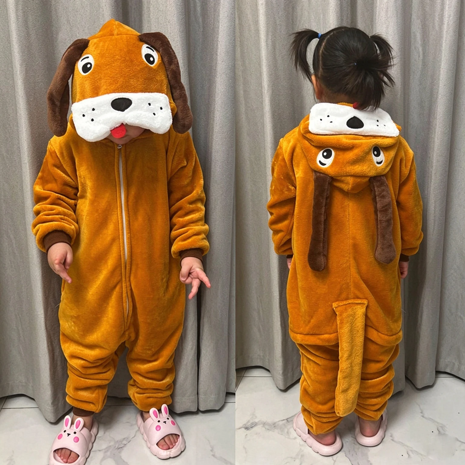 Dog Cattoon Flannel Pajamas For Kids Autumn Winter Boy Girls Pyjamas Jumpsuit Children Christmas Halloween Pajama Party Costume