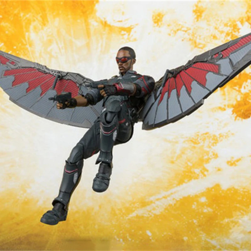 15cm Avengers League Marvel Shf Unlimited War Hero Falcon Anime Figure Joint Rotation Handmade Desktop Model Decoration Gift Toy