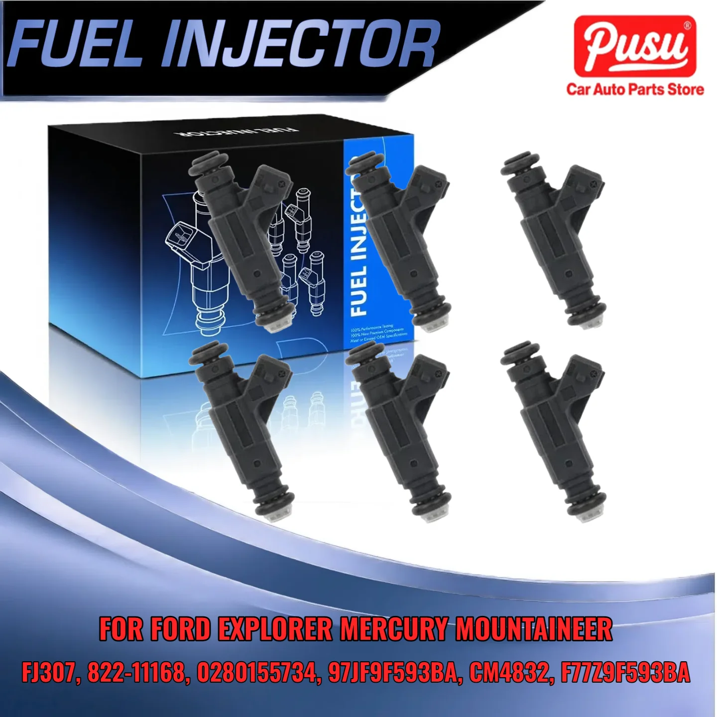 

Набор из 6 топливных форсунок для Ford Mercury 4.0L V6 SOHC 0280155734 FJ307 подходит для Explorer Mountaineer 1997 1998 гг.