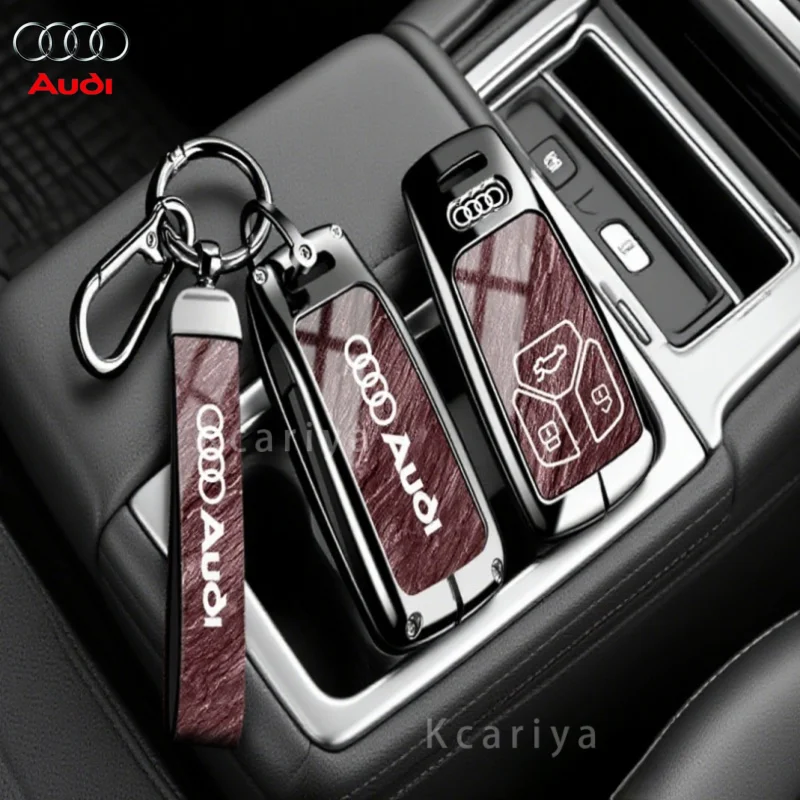 

New Fashion Car Key Case Cover For Audi A4 B9 A5 A6L A6 S4 S5 S7 8W Q7 4m Q5 Tt Tts Rs Zinc Alloy Stone Pattern Accessories