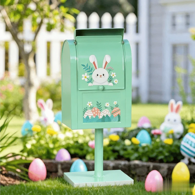 

Пасхальный металлический почтовый ящик-украшение для сада и двора, не требующий установки