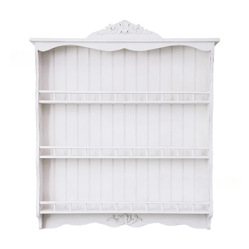French solid wood rack wall-mounted kitchen dishes