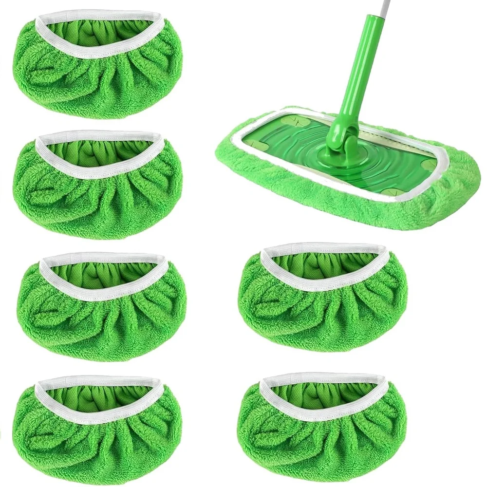 

4/6 Pack Reusable Microfiber Mop Pads for Swiffer Sweeper Dry Wet Sweeping Cloths, Mopping Cloths for Hardwood Floor Cleaning