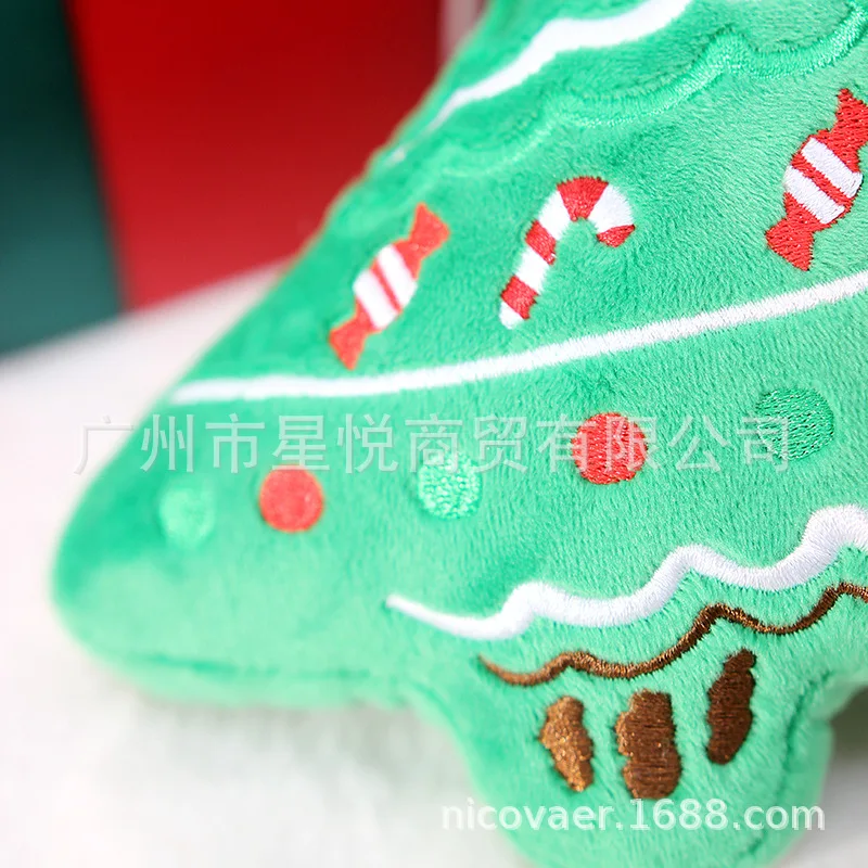 ของเล่นตุ๊กตาเสียงร้องสำหรับแมวและสุนัข ลายปักคริสต์มาส แบล็คฟรายเดย์ ตุ๊กตาหมีขนมปังขิง ตุ๊กตาหิมะ ต้นคริสต์มาส