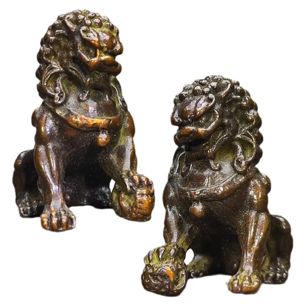 

2Pcs Creative Alloy Lion Decoration Desktop Ornament Home Office Tabletop Unique Lion Decor Gorilla Party Decorations
